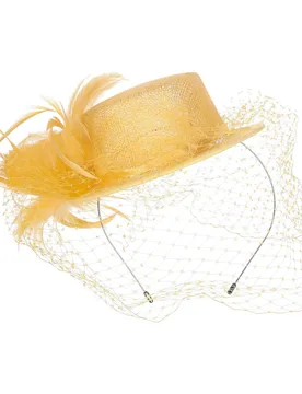 Lialena Sinamay Fascinator by - yellow - Damen - Size: One Size - McBURN - FashionsVida