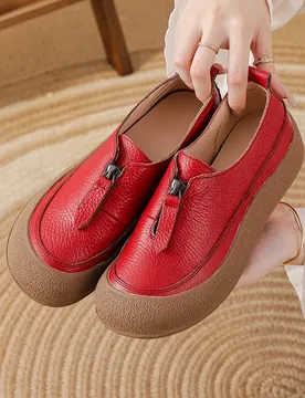 Top Quality Front Zip Red Loafers Woman Slip-On Geunine Leather Shoes Designer Womens Oxford Sneakers Plus Size Female Shoe - Aliexpress - FashionsVida