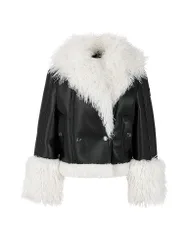 CAIN Jacke in Felloptik schwarz 40 Damen