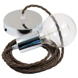 Cables Suspension Luminaire Tn04 2 M Brown / Chrome Plated One Size