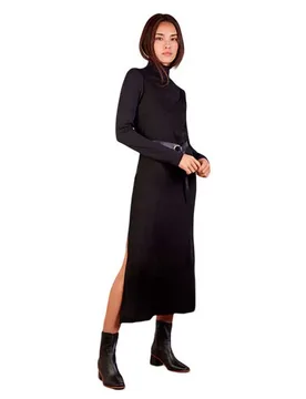 Robe Longue à Manches Longues Varis Black M - Mus&bombon - FashionsVida