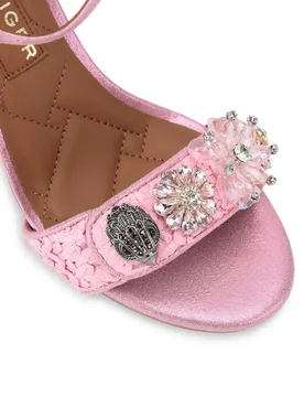Sandalias de pala de mujer de tacón con apliques florales - Kurt Geiger - FashionsVida