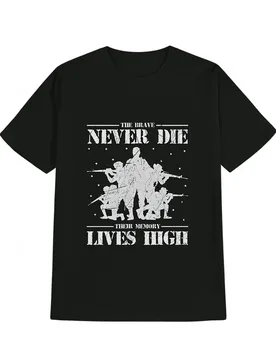 With Soldier Silhouette&"THE BRAVE NEVER DIE"Motivational- Military-Inspired Design-100% cotton O-neck printed men's T-shirt - Aliexpress - FashionsVida