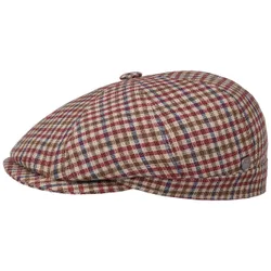Yelsham Check Flat Cap by - beige-red - Size: L (58-59 cm)