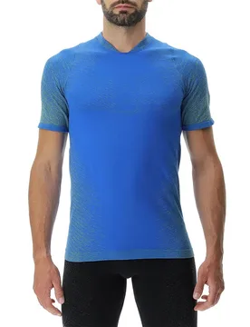 Running Exceleration Short Sleeve T-shirt Lapis / Lime S Men - Uyn - FashionsVida