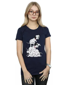 Women's 101 Dalmatians Chair Cotton T-Shirt in Navy Size: 2XL - Navy - Size: 2XL - Disney - FashionsVida