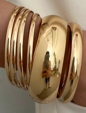 Juego de 6 brazaletes anchos de metal vintage y elegante, adecuado para uso diario, regalo - Shein - FashionsVida