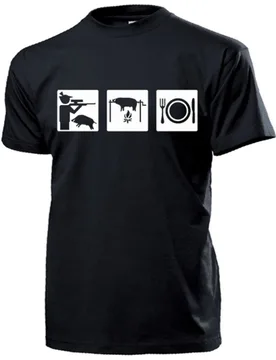 Pictogram Hunter Hunt Hobby Hunting Protection Deer Boar design -100% cotton O-neck short-sleeved men's printed T-shirt - Aliexpress - FashionsVida
