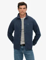 Linen Blend Overshirt Navy male
