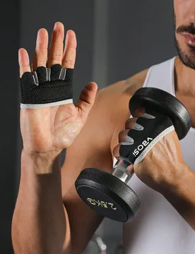 Par de guantes de entrenamiento de cuatro dedos para mujeres y hombres para fitness, levantamiento de pesas y entrenamiento Gris-L - Shein - FashionsVida