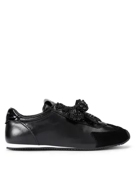 Womens Leather Islington Bow Sneaker Dr Sneakers - Black - Size Uk 4 - Kurt Geiger London - FashionsVida