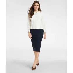 Falda midi con cintura elástica