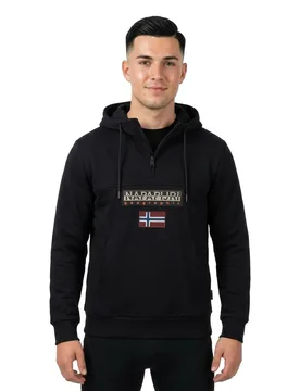 Felpa Con Cappuccio Burgee 2.0 Black M - Napapijri - FashionsVida