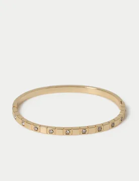 Ct Gold Plated Crystal Stone Bangle Gold Mix female - M&S - FashionsVida