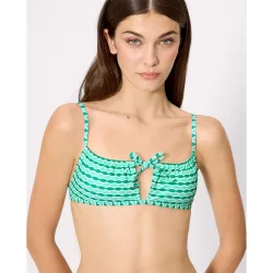 Tops de bikini triángulo estampado geométrico en copa B