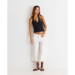 Pantalón ancho de mujer cropped