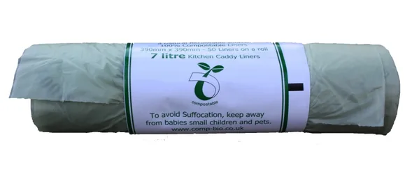 Compostable Bin Liners - 7 Litre - Roll of 52