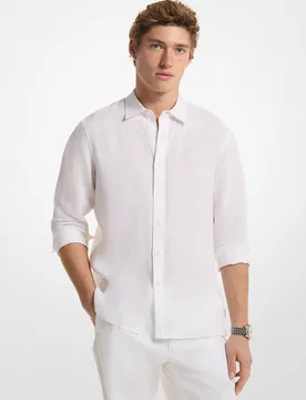Camicia in lino uomo bianco - Michael kors - FashionsVida