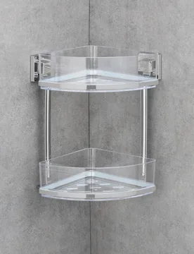 Eckregal Quadro 2 Etagen Vacuum-Loc Edelstahl - WENKO - FashionsVida