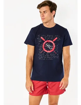 Camiseta de hombre en color manga corta - Spagnolo - FashionsVida