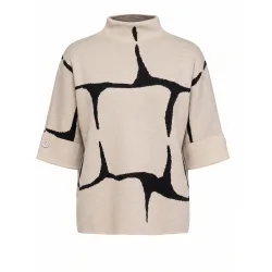 Jersey de mujer de punto con estampado geometrico