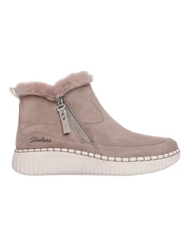 Stivaletti taupe in suede con zip e memory foam Wilshire Blvd Fresh Zip 37 - Skechers - FashionsVida