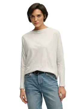 T-shirt à Manches Longues Studios Boat Neck Slub Starlight Grey Marl XS - Superdry - FashionsVida