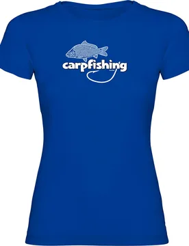Carpfishing Short Sleeve T-shirt Royal Blue S Women - Kruskis - FashionsVida