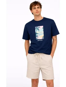 Only & Sons - Camiseta de manga corta de hombre con estampado frontal - Only & Sons - FashionsVida