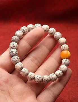 Bodhi seed single-loop bracelet from Hainan, featuring high-density smooth white beads, suitable for Buddhist prayer, with a sof - Aliexpress - FashionsVida