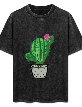 Little Cactus Plant Watercolor Sticker Art T-Shirt Quick Dry Training Short Sleeve Tee - Aliexpress - FashionsVida
