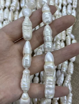 Natural Freshwater White Baroque Chrysalis Pearl Beads 9x22-10x25mm 4A for DIY Jewelry Making Women Wedding Necklace Bracelet Ac - Aliexpress - FashionsVida