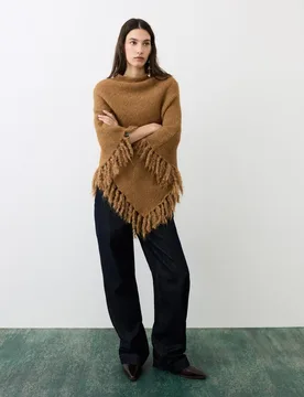 Poncho con flecos de mujer - Tintoretto - FashionsVida