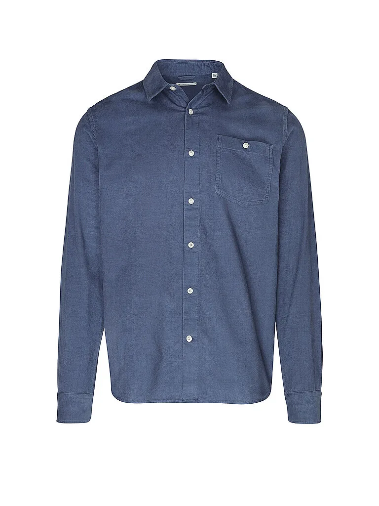 Camisa de pana Regular Fit azul L - Knowledge Cotton Apparel - FashionsVida