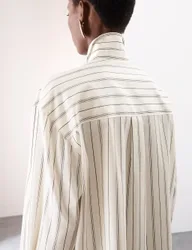 Pure Cotton Striped Shirt White Mix female