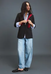 Klassischer Jersey-Blazer Schwarz S