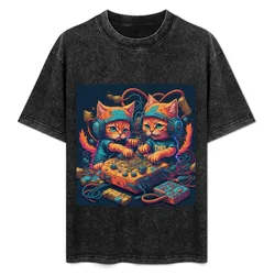 Colorful cat T-Shirt Holiday All Match T-Shirt