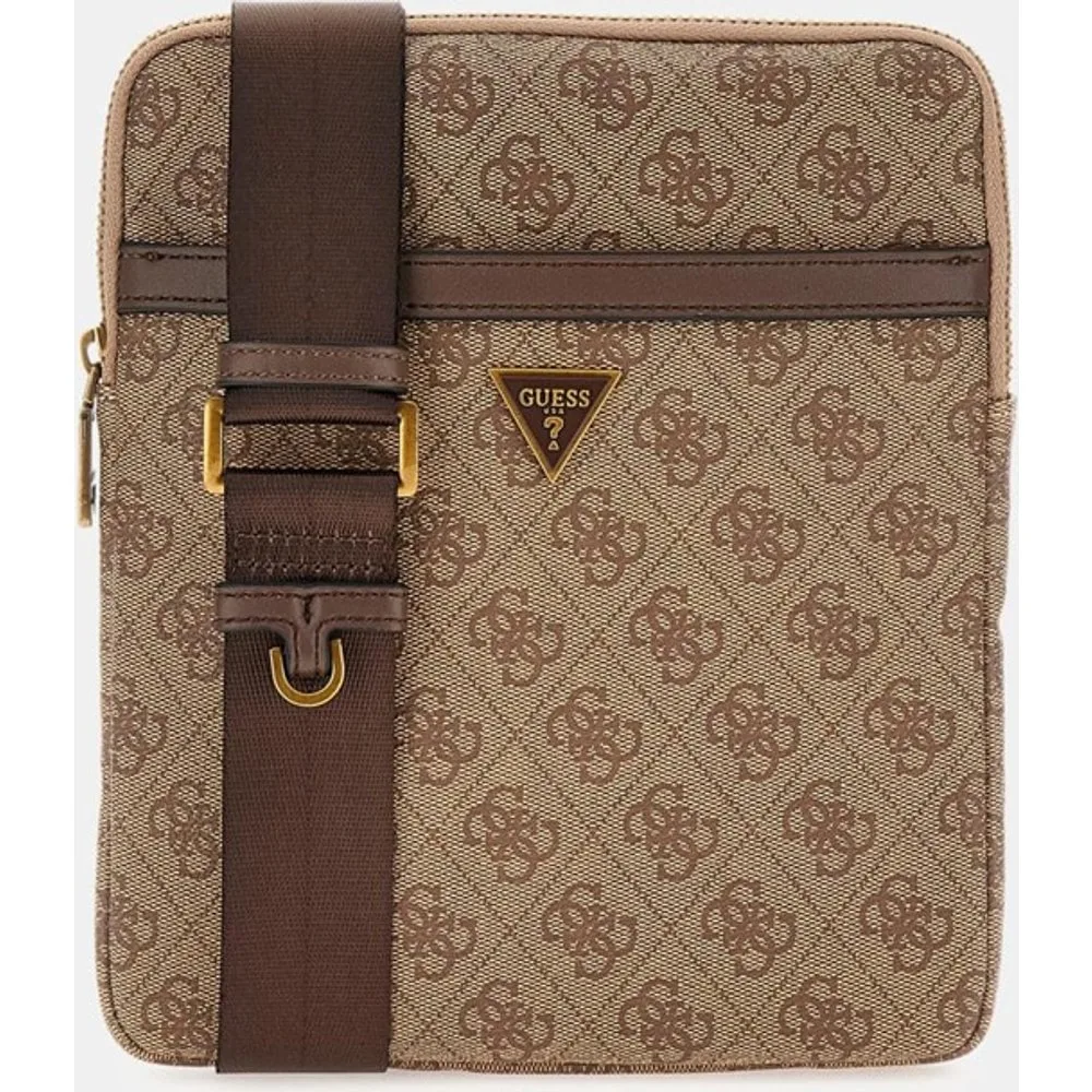 Bandolera de hombre plana de formato rectangular con solapa frontal - Guess - FashionsVida