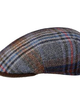 Raytown Patchwork Flat Cap by - blue - Size: M (56-57 cm) - Lierys - FashionsVida