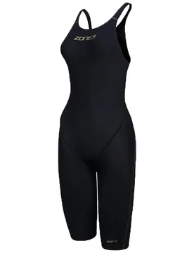 Performance Gold Open Back Competition Swimsuit Black UK 30 Women - Zone3 - FashionsVida