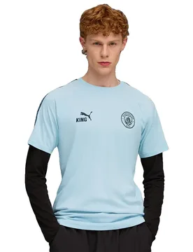 T-shirt à Manches Courtes Manchester City Fc King Anthem 25/26 Silver Sky / Deep Navy 2XL - Puma - FashionsVida