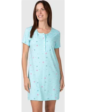 Camisón corto de mujer de manga corta con estampado - Massana - FashionsVida