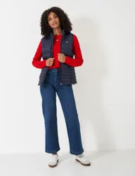 Lightweight Padded Hooded Gilet Navy female