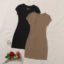 Paquetes Vestido de punto acanalado M