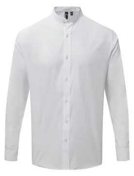 Adults Unisex Long Sleeve Grandad Shirt (White) - Size X-Small - Premier - FashionsVida