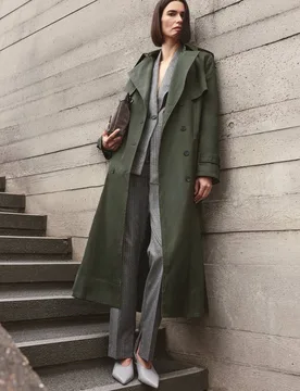 Women's Tailored Maxi Trench Coat in Dark Green Size: 12 - Dark Green - Size: 12 - Karen millen - FashionsVida