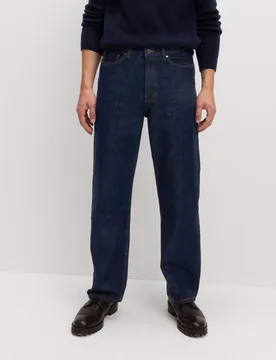 Loose Fit Pure Cotton Rigid Value Jeans Indigo male - M&S - FashionsVida