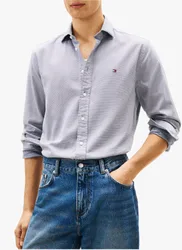Chemise manches longues à motif en coton