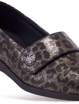 Carmen Women's Extra Wide Shoes for Swollen Feet - Leopard Shimmer - Size: 4 XXW - Cosyfeet - FashionsVida