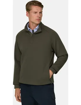 Sudadera con media cremallera en mezcla de algod�n scuba b tech - Boggi Milano - FashionsVida